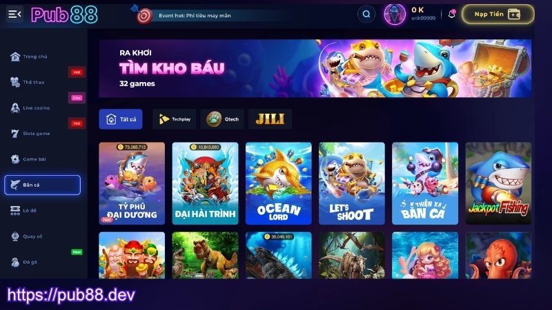 Các tựa game Bắn Cá PUB88 hấp dẫn nhất