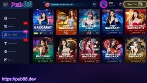 Khám phá trò chơi casino Baccarat PUB88