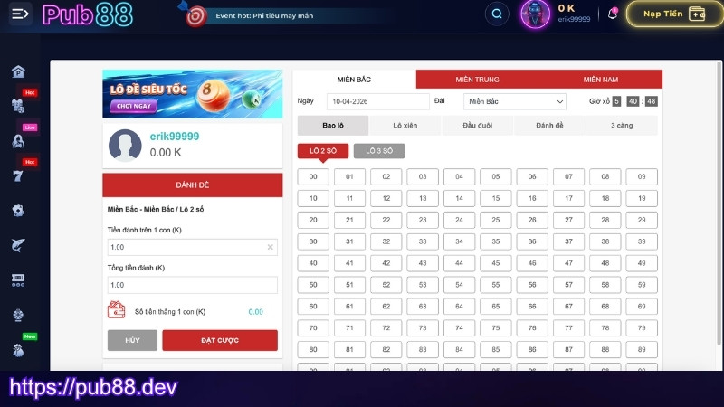 Lô đề siêu tốc PUB88 đáng trải nghiệm