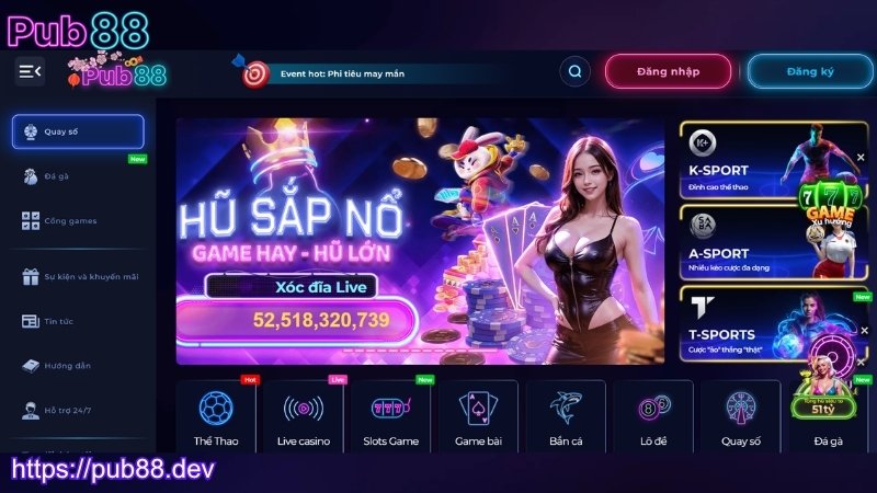 PUB88 hiện là nhà cái trực tuyến mới rất uy tín