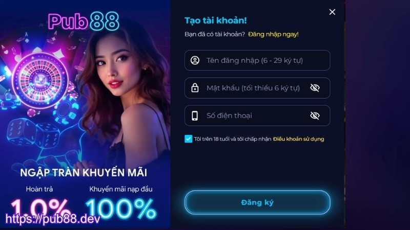 Quy trình tham gia nhà cái PUB88 chi tiết