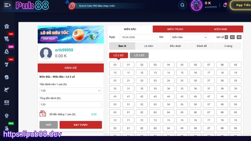 Ưu điểm nổi bật của lô đề siêu tốc PUB88
